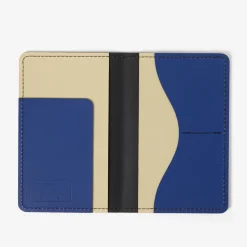 Fashion Cuero Two Tone Passport Holder Black, Sand & Blue Gifts Under £50