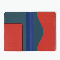 Outlet Cuero Two Tone Passport Holder Blue, Red & Petrol Gifts Under £50