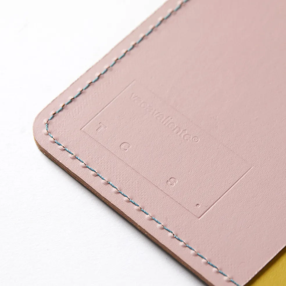 Cheap Cuero Two Tone Passport Holder Eucalyptus, Mustard & Soft Pink Gifts Under £50