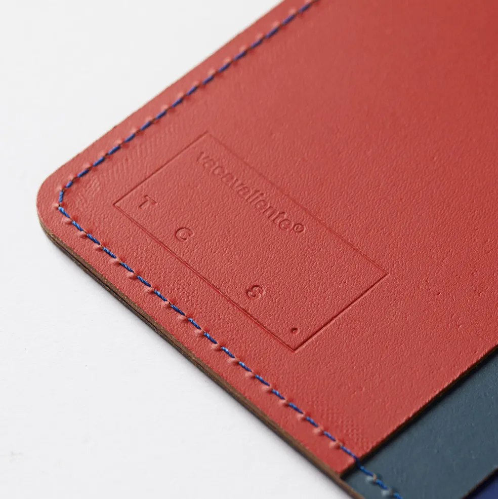 Outlet Cuero Two Tone Passport Holder Blue, Red & Petrol Gifts Under £50