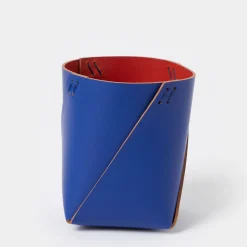 Outlet Cuero Two Tone Pencil Pot Blue & Red Desk Accessories | Gifts Under £50