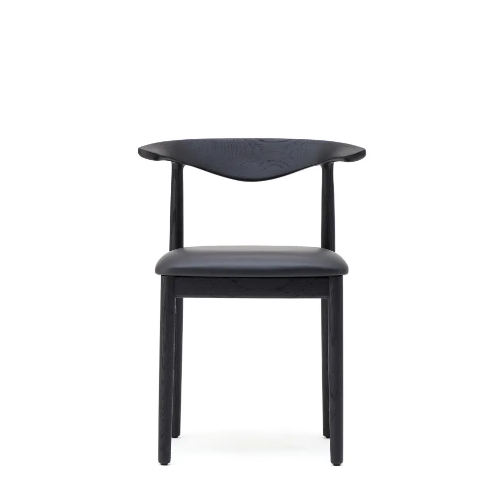 Hot Delta Chair Black Leather & Black Stained Oak In Stock | Chairs, Stools & Benches