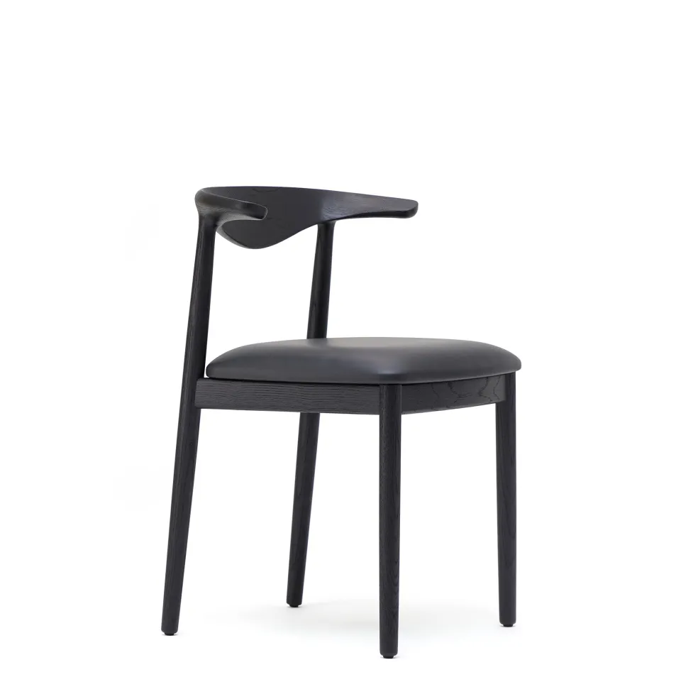 Hot Delta Chair Black Leather & Black Stained Oak In Stock | Chairs, Stools & Benches