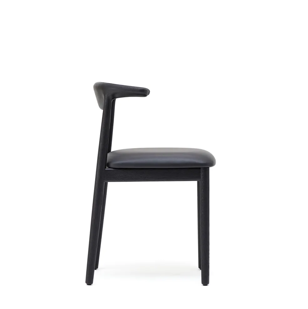 Hot Delta Chair Black Leather & Black Stained Oak In Stock | Chairs, Stools & Benches