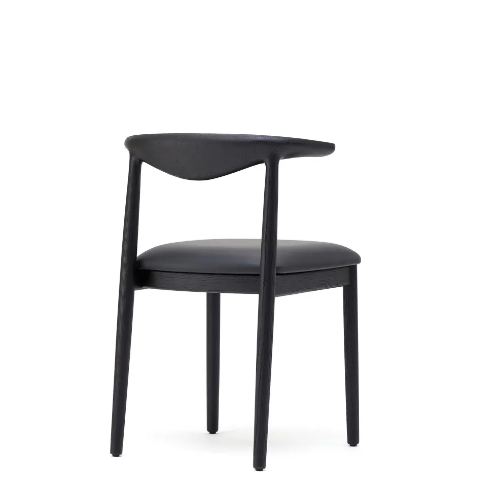 Hot Delta Chair Black Leather & Black Stained Oak In Stock | Chairs, Stools & Benches