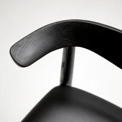 Hot Delta Chair Black Leather & Black Stained Oak In Stock | Chairs, Stools & Benches