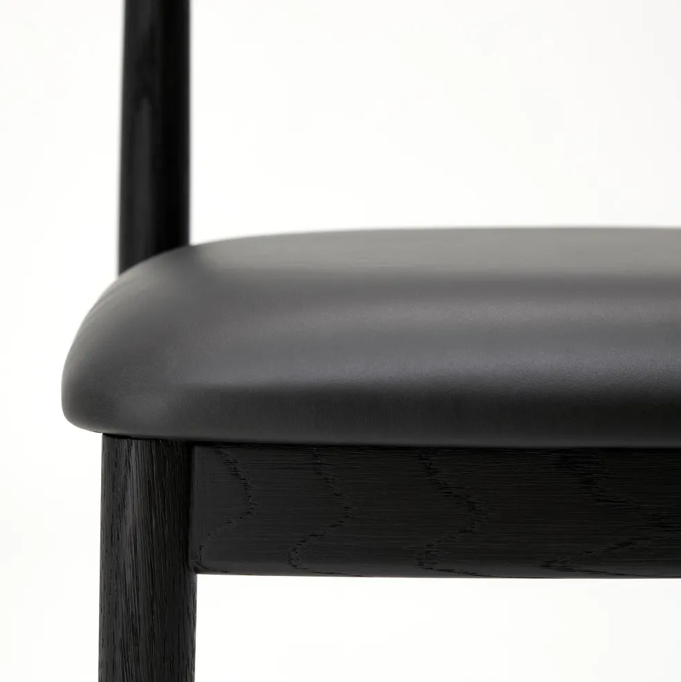 Hot Delta Chair Black Leather & Black Stained Oak In Stock | Chairs, Stools & Benches
