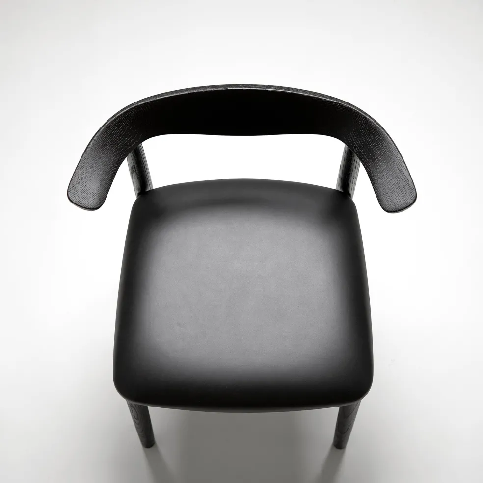 Hot Delta Chair Black Leather & Black Stained Oak In Stock | Chairs, Stools & Benches