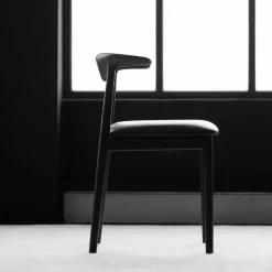 Hot Delta Chair Black Leather & Black Stained Oak In Stock | Chairs, Stools & Benches