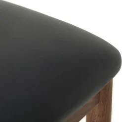 Outlet Delta Counter Stool Black Leather & Walnut In Stock | Chairs, Stools & Benches