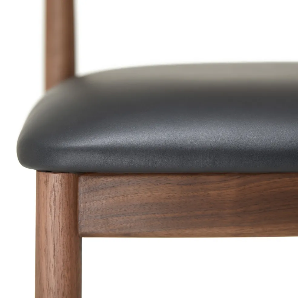 Outlet Delta Counter Stool Black Leather & Walnut In Stock | Chairs, Stools & Benches