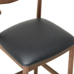 Outlet Delta Counter Stool Black Leather & Walnut In Stock | Chairs, Stools & Benches