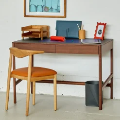 Hot Domus 2-Drawer Desk Walnut In Stock | Desks