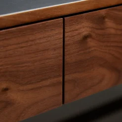 Hot Domus 2-Drawer Desk Walnut In Stock | Desks