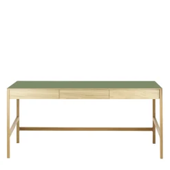 Clearance Ex-Display Domus 3-Drawer Desk Oak & Olive In Stock | Desks