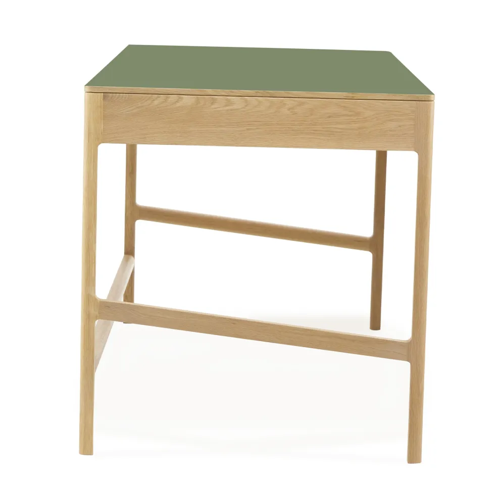 Clearance Ex-Display Domus 3-Drawer Desk Oak & Olive In Stock | Desks