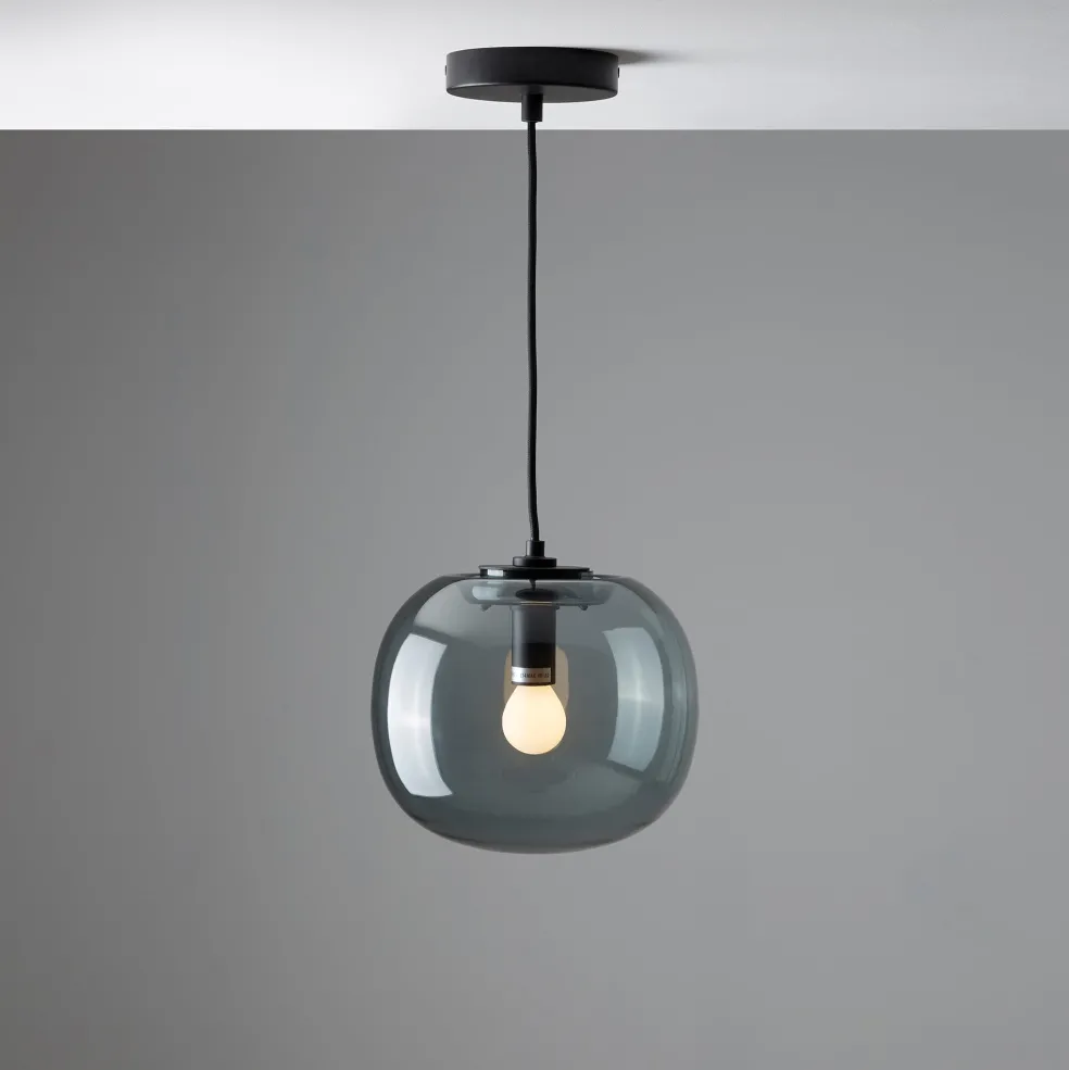 Shop Flo Pendant Light Small Smoked Grey Glass Lighting | Get It In Time For Christmas