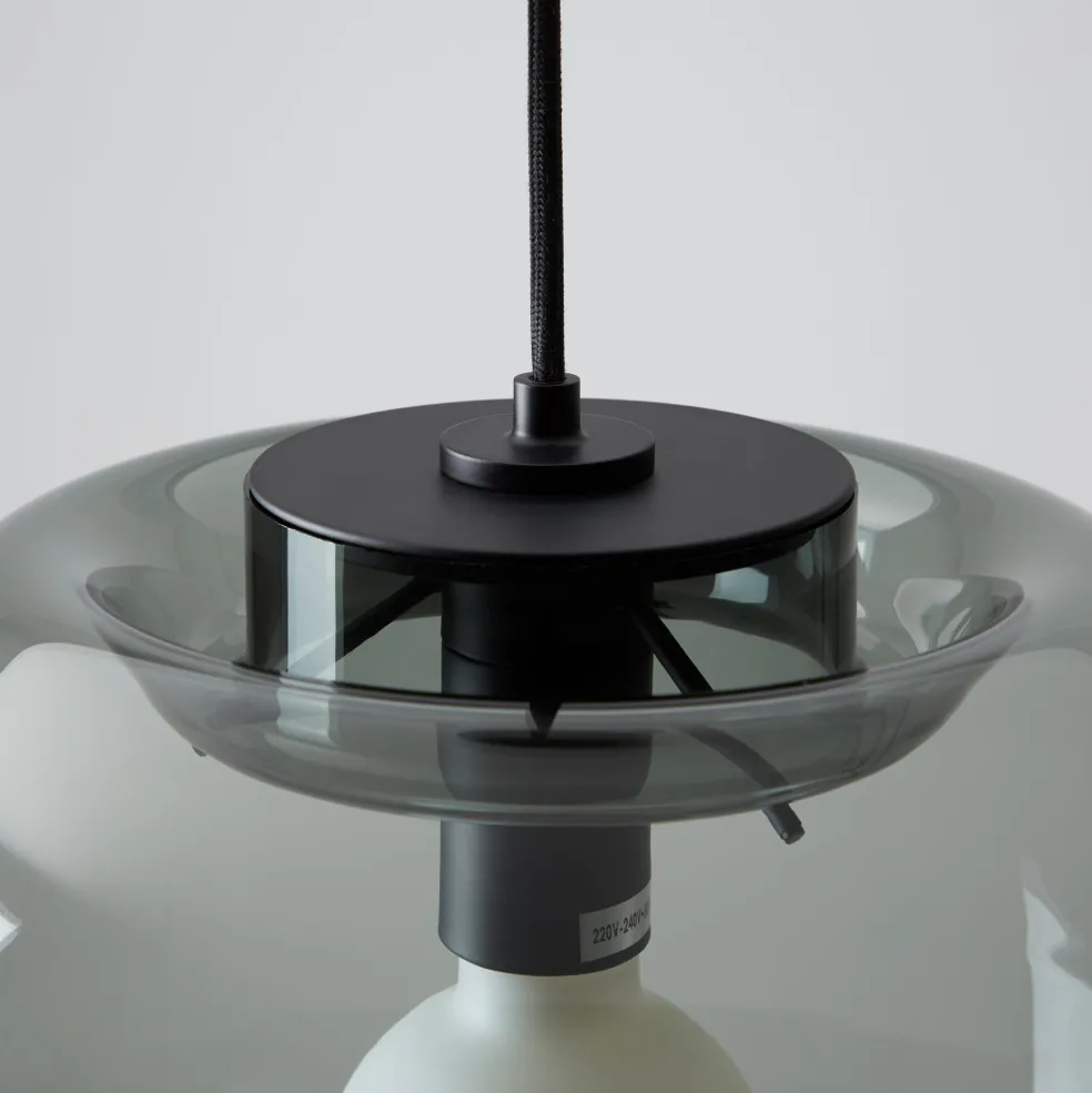 Shop Flo Pendant Light Small Smoked Grey Glass Lighting | Get It In Time For Christmas