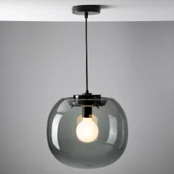Clearance Flo Pendant Light Smoked Grey Glass Lighting | Get It In Time For Christmas