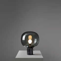Sale Flo Table Lamp Small Smoked Grey Glass Lighting | Get It In Time For Christmas