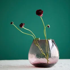 Online Hammered Glass Vase Mauve Vases | Gifts Under £50