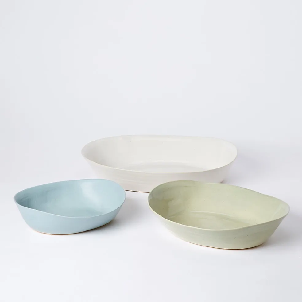 Discount Henley Medium Oval Serving Dish Green Serving Bowls & Utensils | Games & Entertaining