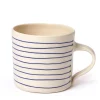 Online Horizontal Stripe Breakfast Mug Blue Mugs, Cups & Jugs | Gifts Under £50