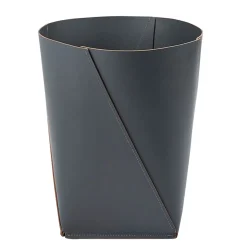 Shop Leather Waste Paper Bin Grey Utility