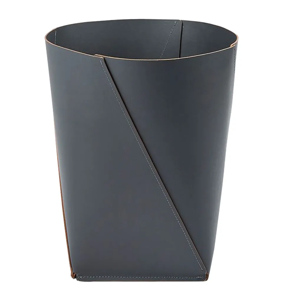 Shop Leather Waste Paper Bin Grey Utility