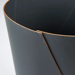 Shop Leather Waste Paper Bin Grey Utility