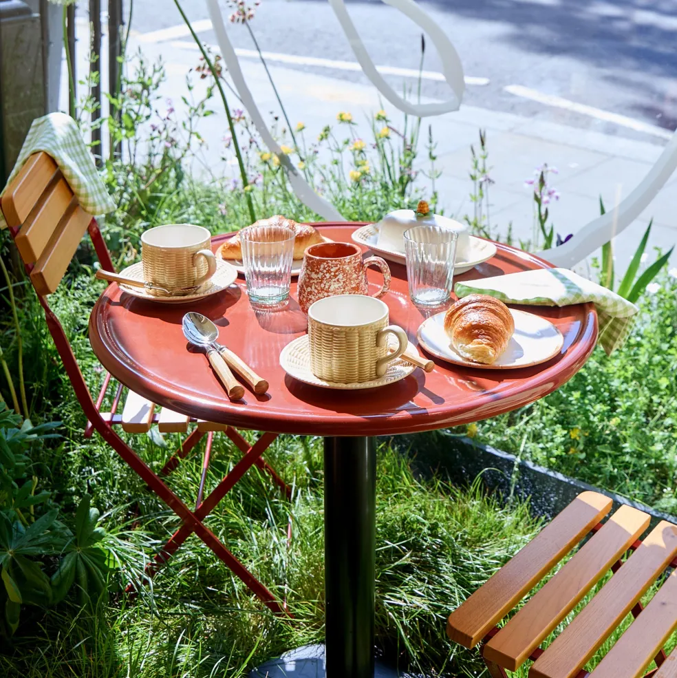 Clearance Mag Bistro Table Red Ceramic 70cm In Stock | Outdoor Furniture