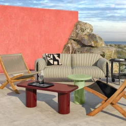 Best Sale Mag Rectangular Low Side Table Red 90 x 40cm In Stock | Outdoor Furniture