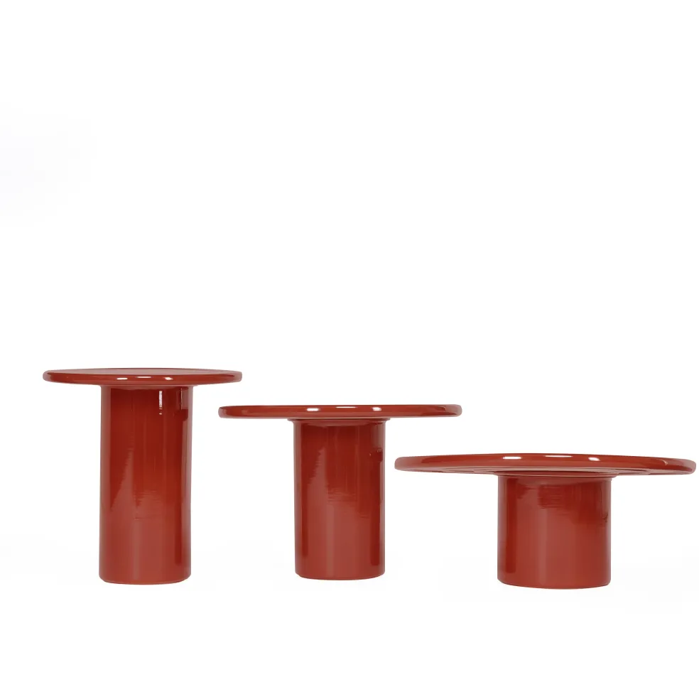 Best Mag Round Tall Side Table Red 40cm Outdoor Furniture | Coffee & Side Tables