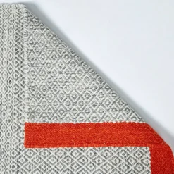 Clearance Mini Diamond Kilim Rug Ivory & Firecracker 200 x 300cm Rugs