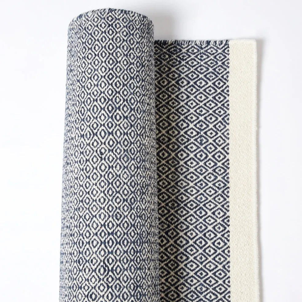 New Mini Diamond Rug Indigo 300 x 200cm Rugs