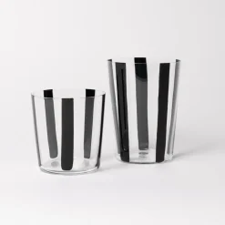 New Nova Stripe Black 360ml (Set of 4) Glassware | Get It In Time For Christmas