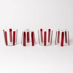 Outlet Nova Stripe Burgundy 360ml (Set of 4) Glassware | Games & Entertaining