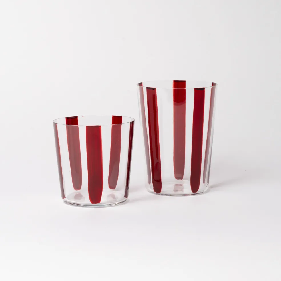 Outlet Nova Stripe Burgundy 360ml (Set of 4) Glassware | Games & Entertaining