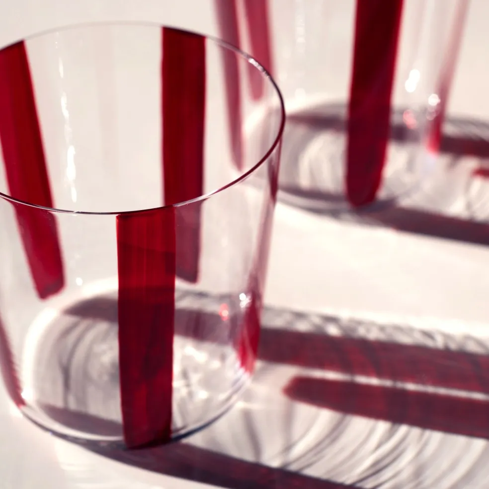 Outlet Nova Stripe Burgundy 360ml (Set of 4) Glassware | Games & Entertaining