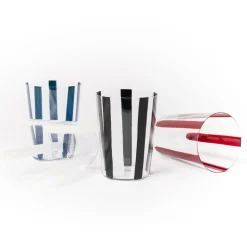 Clearance Nova Stripe Navy 500ml (Set of 4) Glassware | Get It In Time For Christmas