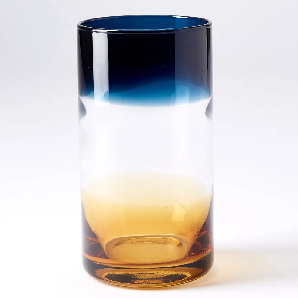 New Ombre High Ball Amber & Blue Glassware | Get It In Time For Christmas