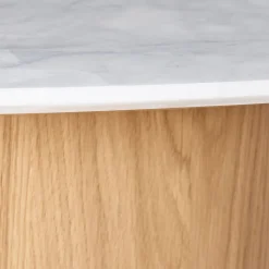 Online Orbit Coffee Table Oak & White Marble Coffee & Side Tables