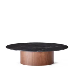 New Orbit Coffee Table Walnut & Black Marble Coffee & Side Tables