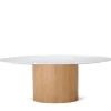 Cheap Orbit Dining Table Oak & White Marble Dining Tables