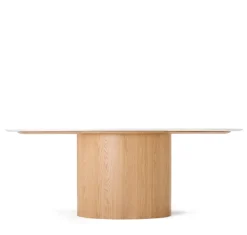 Cheap Orbit Dining Table Oak & White Marble Dining Tables