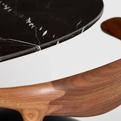 Cheap Orbit Dining Table Walnut & Black Marble Dining Tables