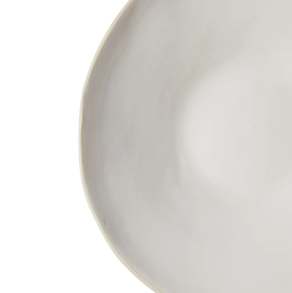 Discount Organic Sand Salad Bowl Large White 36cm Serving Bowls & Utensils | Table Settings