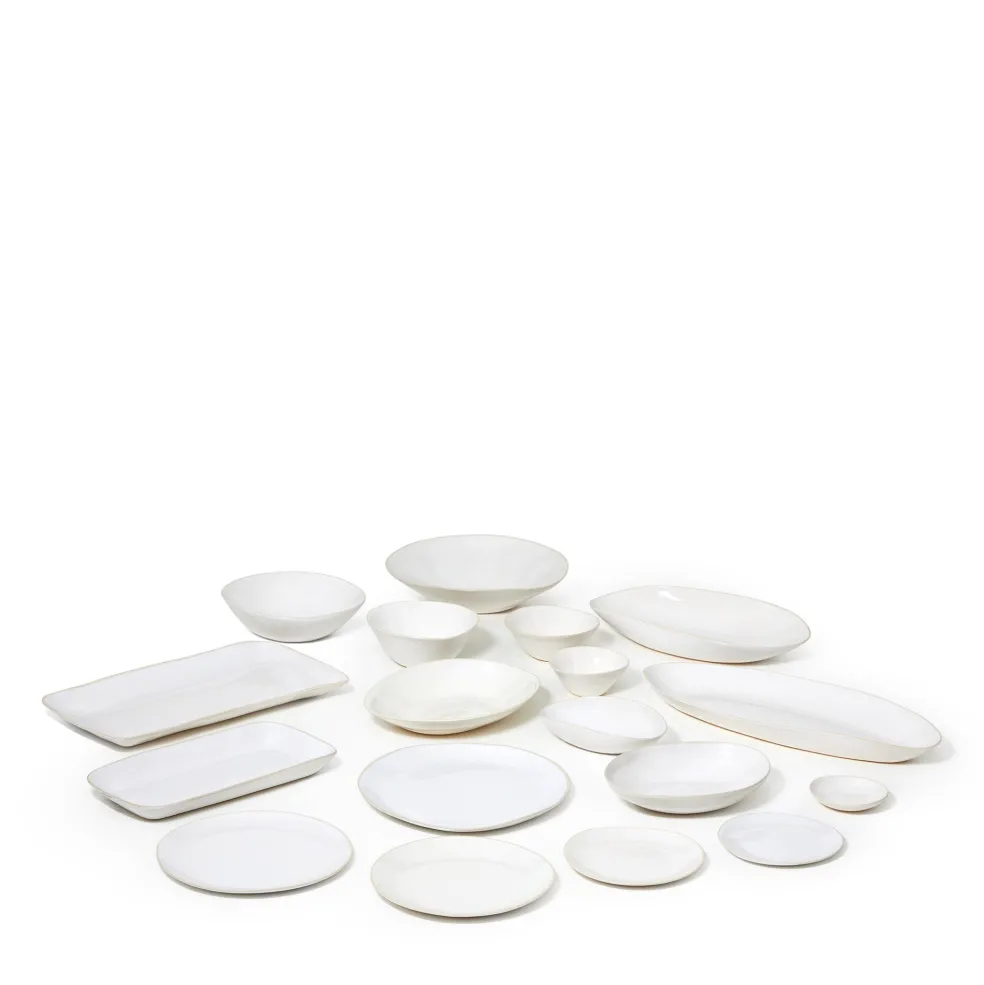 Discount Organic Sand Salad Bowl Large White 36cm Serving Bowls & Utensils | Table Settings