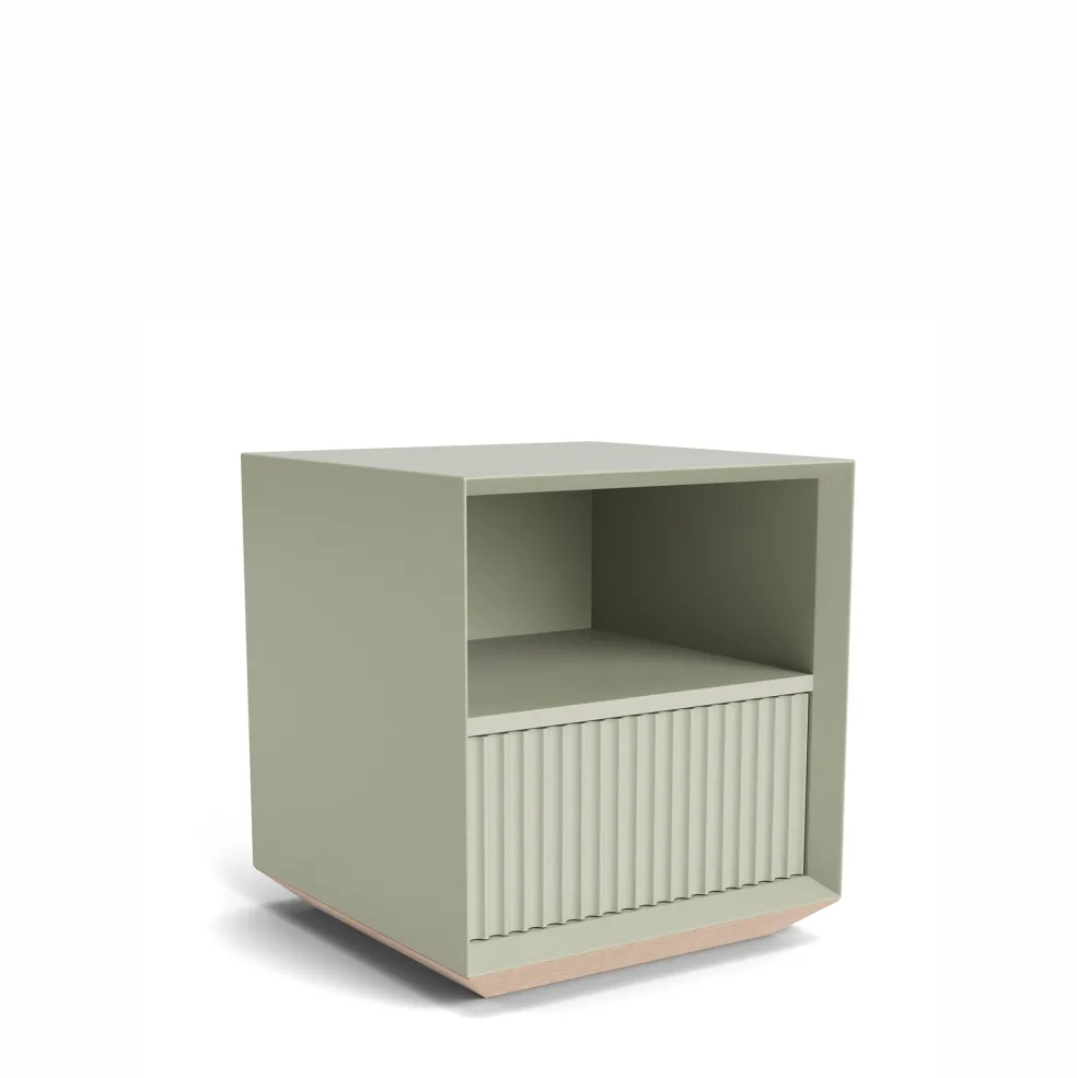 Discount Pillar 1 Drawer Bedside Table Lichen Bedroom Furniture | Storage