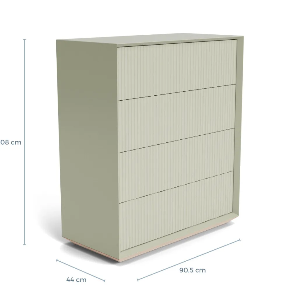 Cheap Pillar 4 Drawer Chest Lichen In Stock | Bedroom Furniture